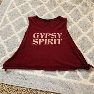 Red, crop top tank top